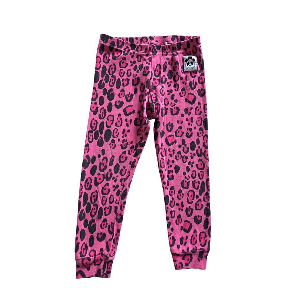 Mini Rodini Pink Leopard Print Pajama Bottoms